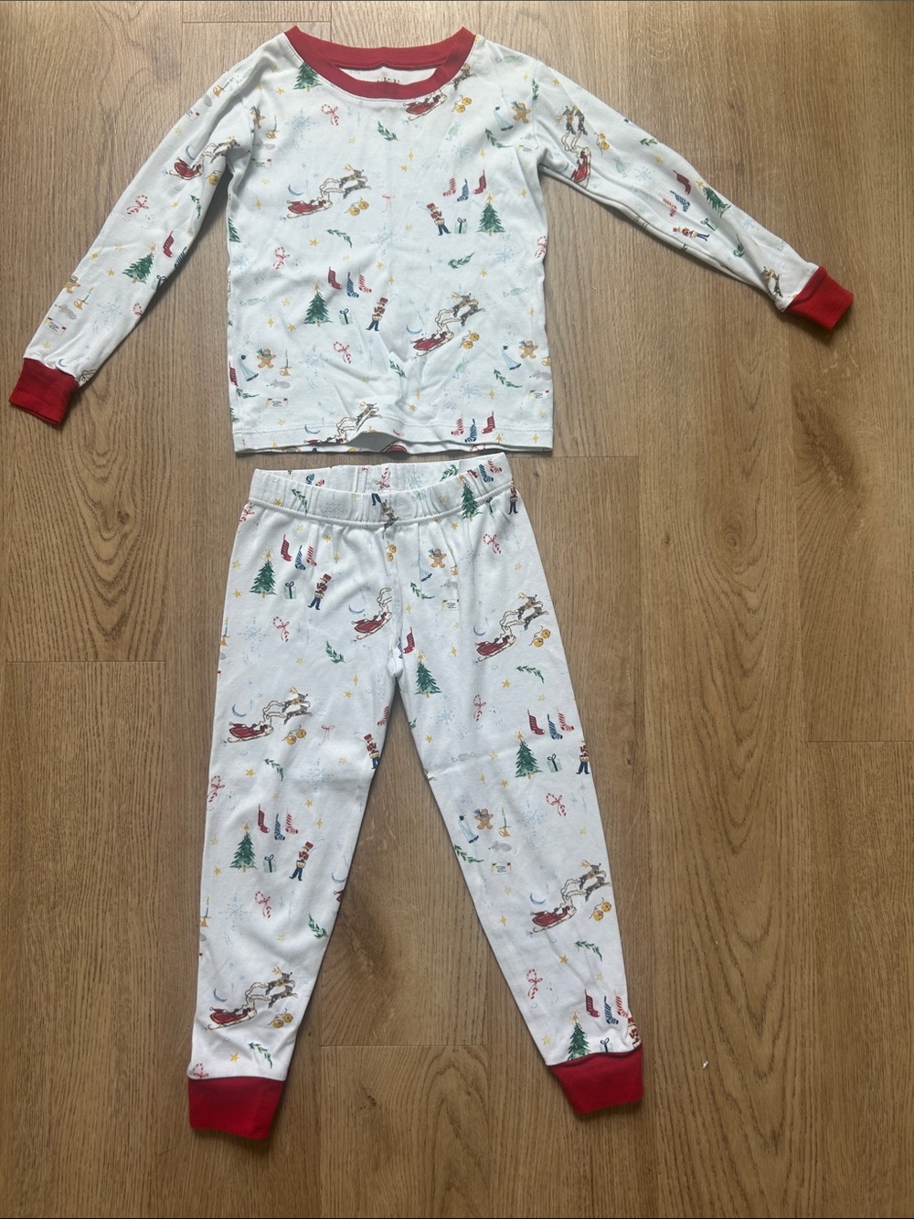 Lake Pajamas Pima Cotton Kids Christmas Set Size 4 EUC